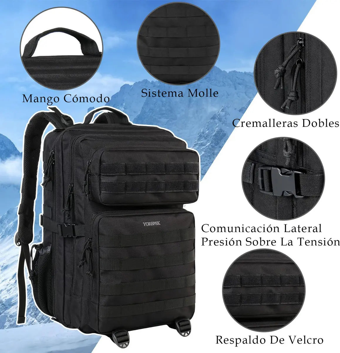 Mochilas Para Camping Mochila Táctica Mochila Para Laptop 17.3 Pulgadas De Viaje Impermeable Multifuncional Para Exterio