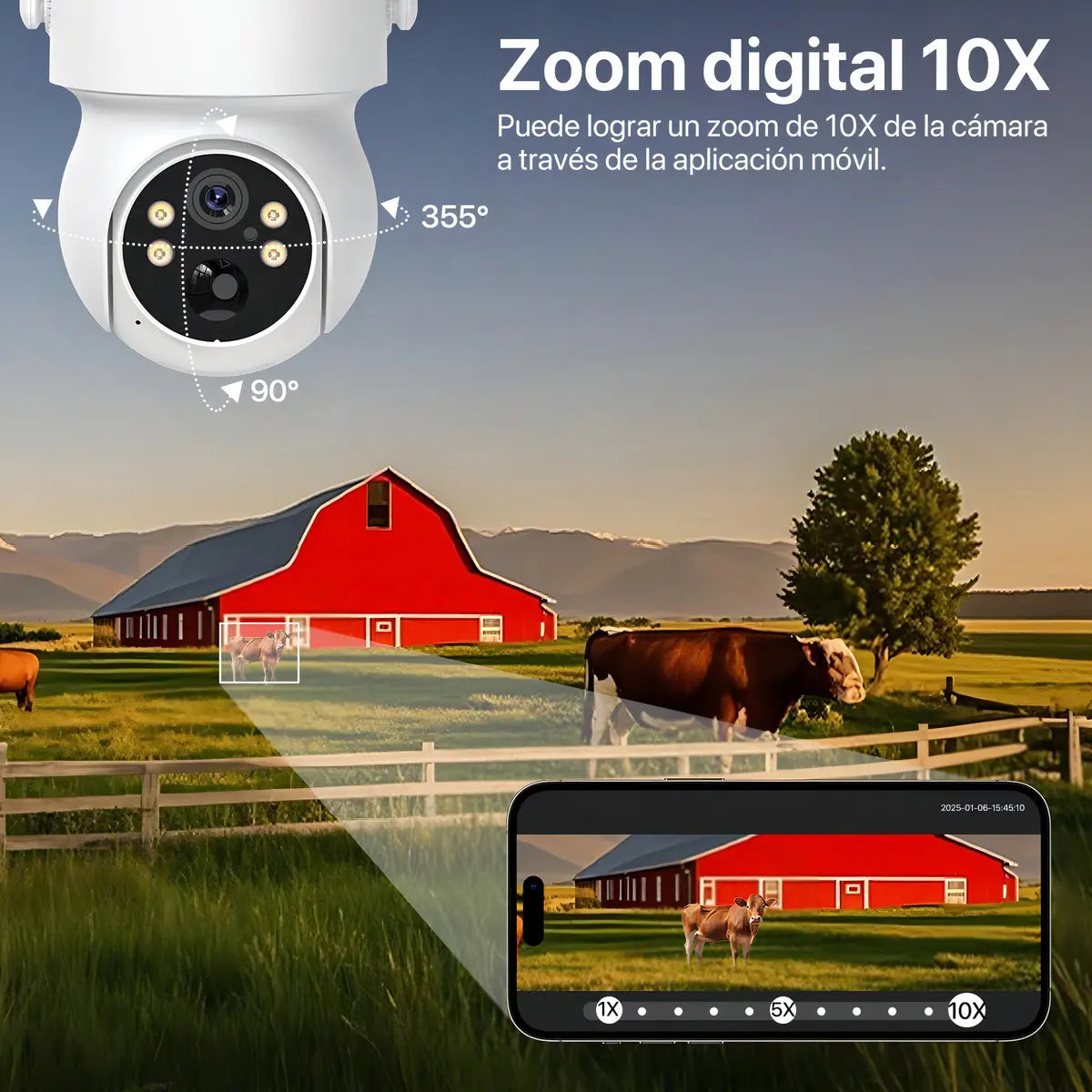 Cámara Seguridad WiFi Exterior Wonsdar 2MP Solar IP66 Visión Nocturna