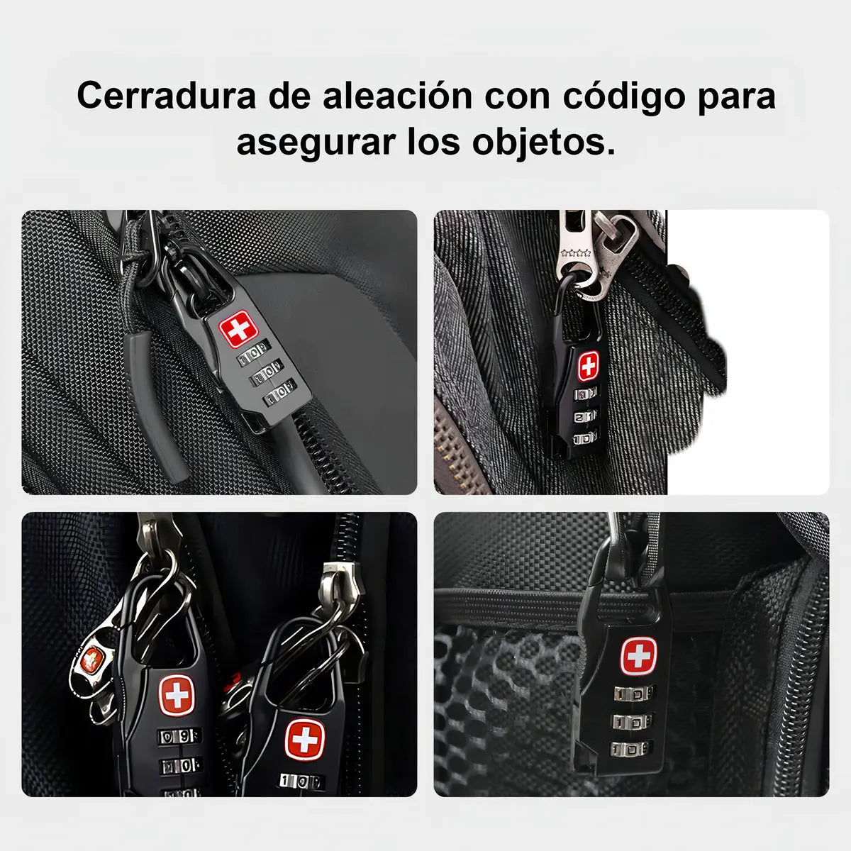 14 Pzs Candados Combinación Aleación Zinc Candado De Seguridad De Aleación De Zinc 3 Dígitos Para Mochilas Maletas Negro