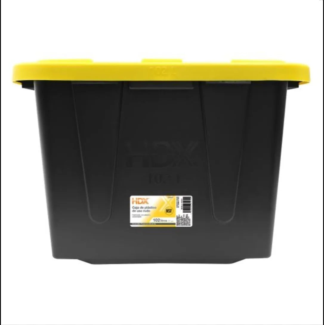 Caja De Plástico De Uso Rudo Negra Hdx 102l