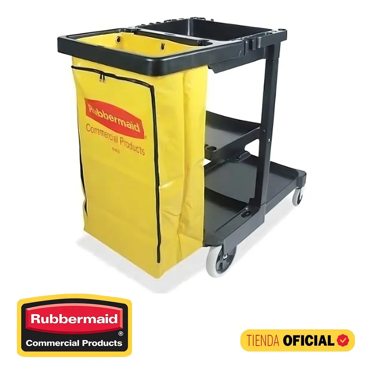 Carro De Limpieza De Servicio Tradicional 6173 Rubbermaid Negro