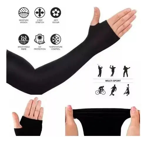 4 Pares Mangas Protectoras Para Brazos Protección Solar Uv Color Negro / Blanco / Gris / Beige