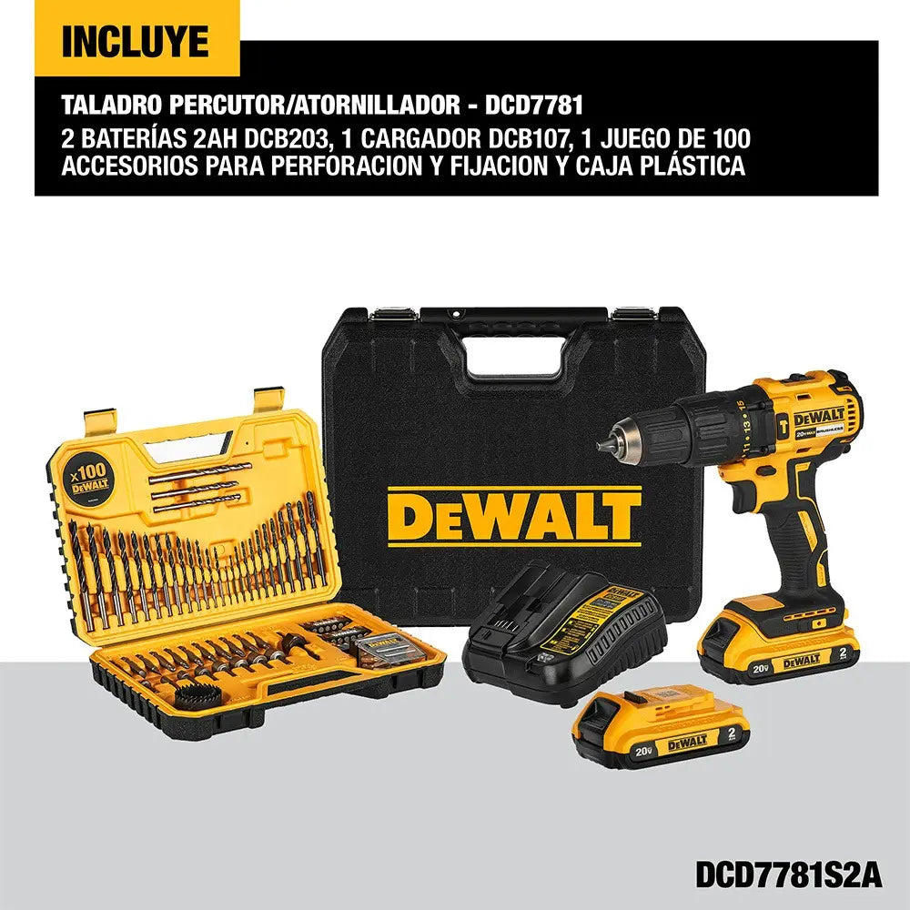 Rotomartillo Inalámbrico Max Con 100 Accesorios Dewalt Color Amarillo
