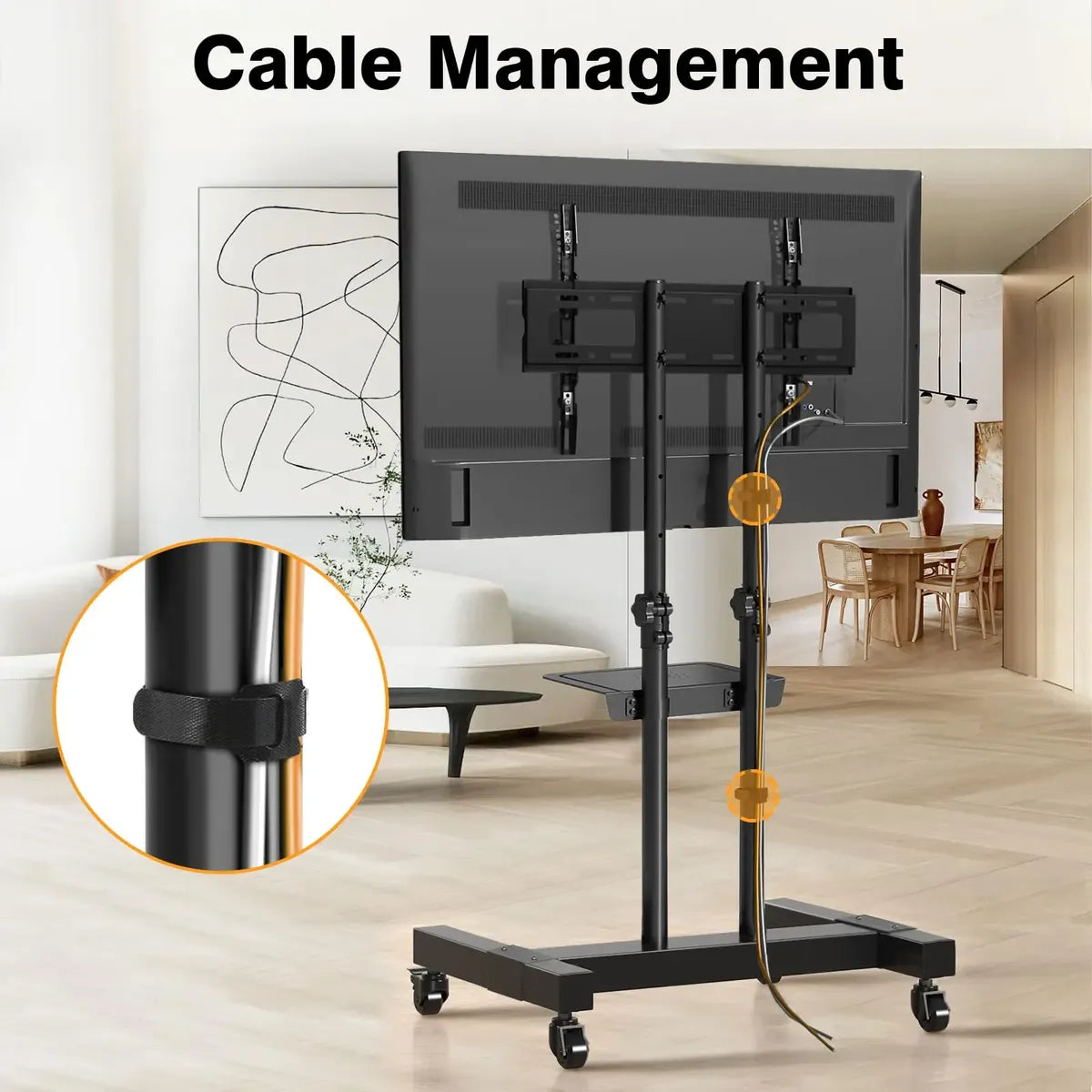 Soporte De Tv Móvil Con Ruedas Altura Ajustable 32 A 83 Pulg