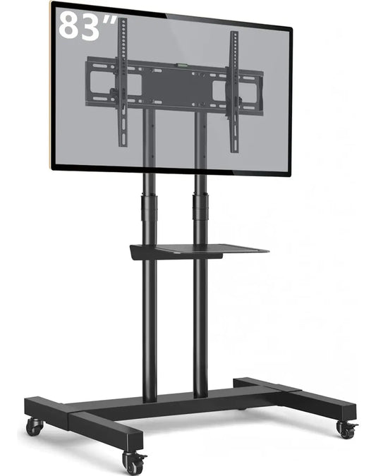 Soporte De Tv Móvil Con Ruedas Altura Ajustable 32 A 83 Pulg