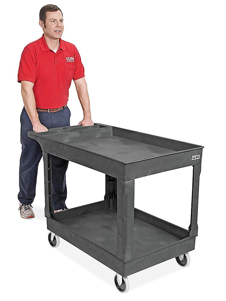 Uline Carrito Utilitario - Estándar, 45 x 25 x 33", Negro, 114 x 64 x 84 cm