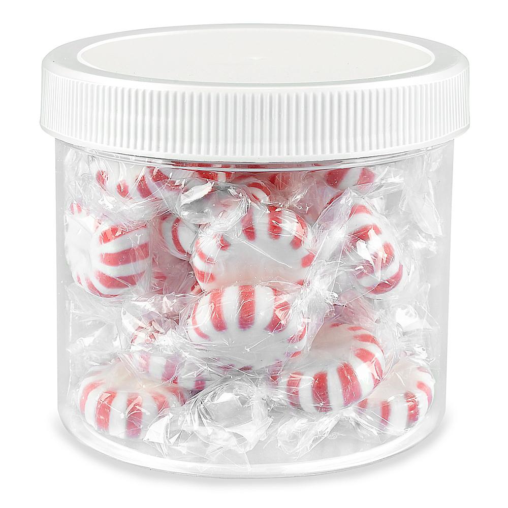 Botes de Plástico Redondos Transparentes de Boca Ancha - 12 oz, Tapa Blanca, 355 ml